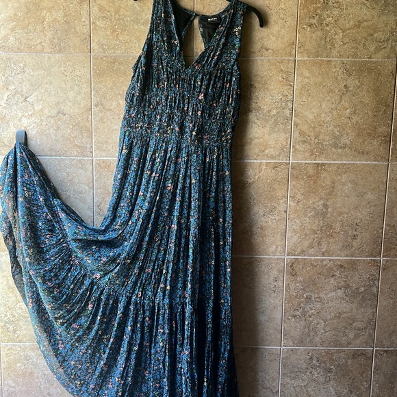 Anthropologie Maeve Halter Neck Ruched Maxi Dress Sz M - Excellent Condition - Picture 5 of 16